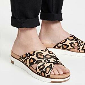 Sam Edelman Audrea Haircalf Cross Strap Slide Sandals 7.5